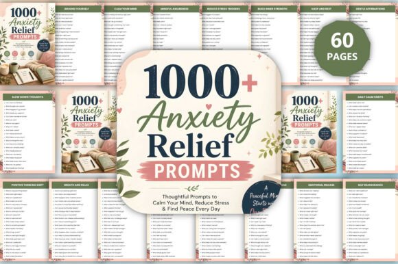 1000 Anxiety Relief Prompts: A Practical Guide to Calming Your Mind and Building Daily Peace