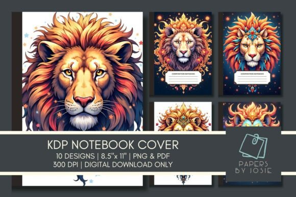 Lion Mandala Pattern Notebook Covers for KDP