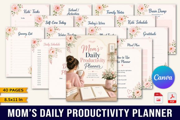 Mom’s Daily Productivity Planner: Your Real-Life Command Center