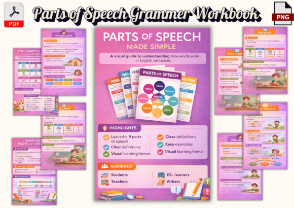 Parts of Speech Grammar Workbook: A Visual Approach to Mastering English Grammar