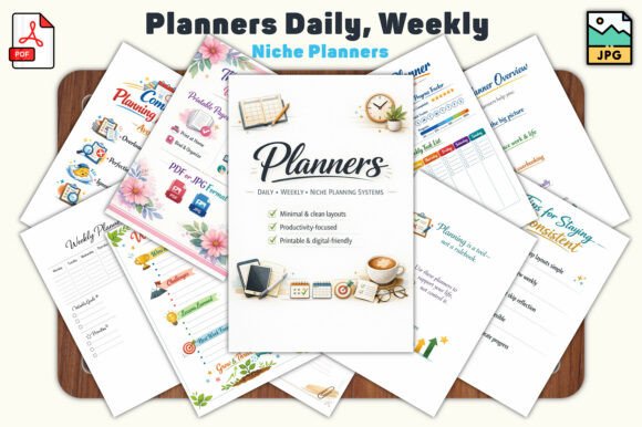 Planners Daily, Weekly Niche Planners: Simple, Minimal, Effective Planning Pages for Everyday Productivity